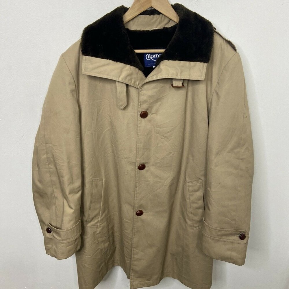 Vintage Croydon Men 46R Insulated lined Overcoat London‎ Olefine Coat